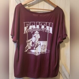 Faith conquers Fear rodeo tee BNWOT 2xl